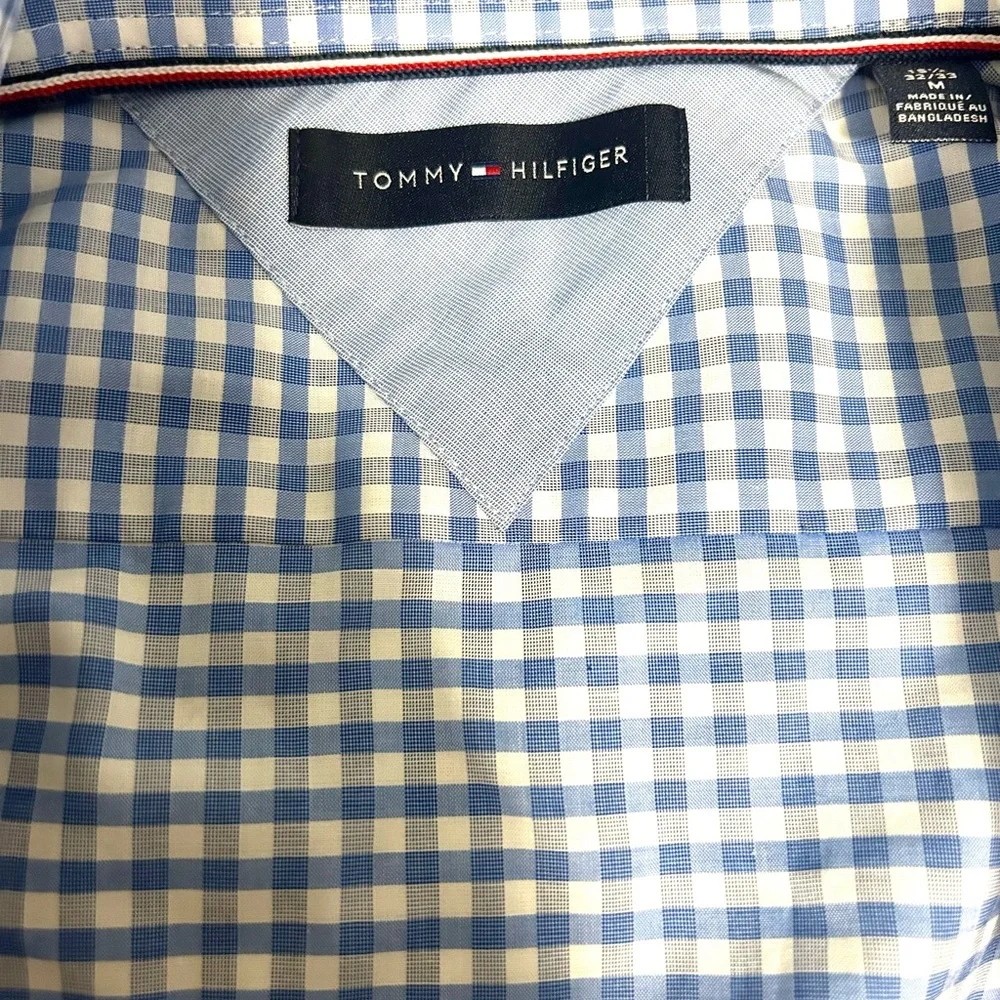 Tommy Hilfiger Light Blue Gingham Men's Shirt - Picture 2 of 5